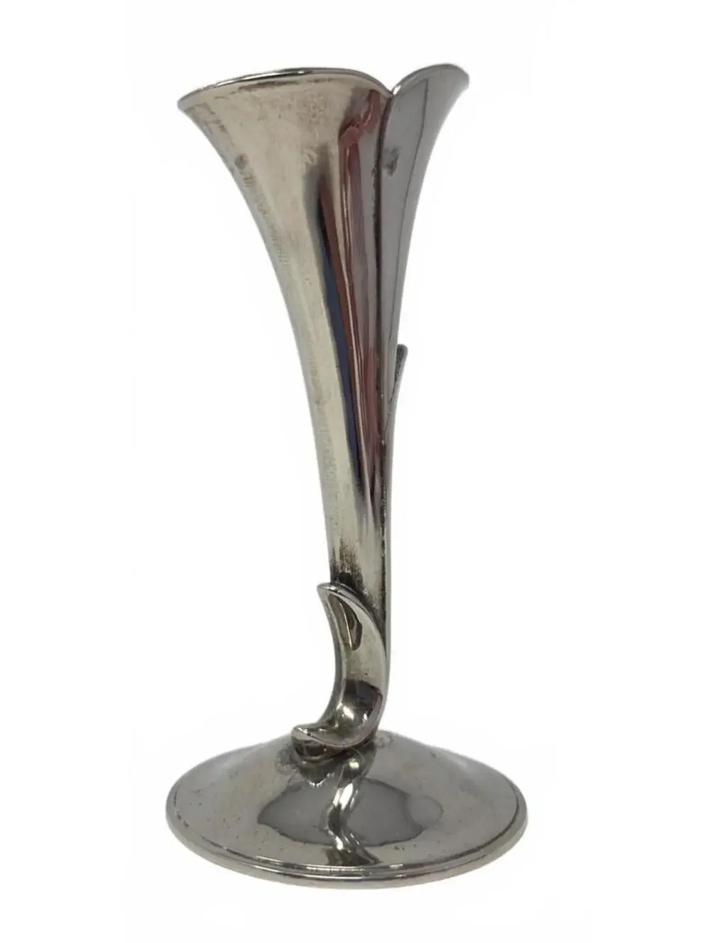 Vintage Silver Plated Calla Lily Bud Vase Art Nouveau Style Soliflore 5